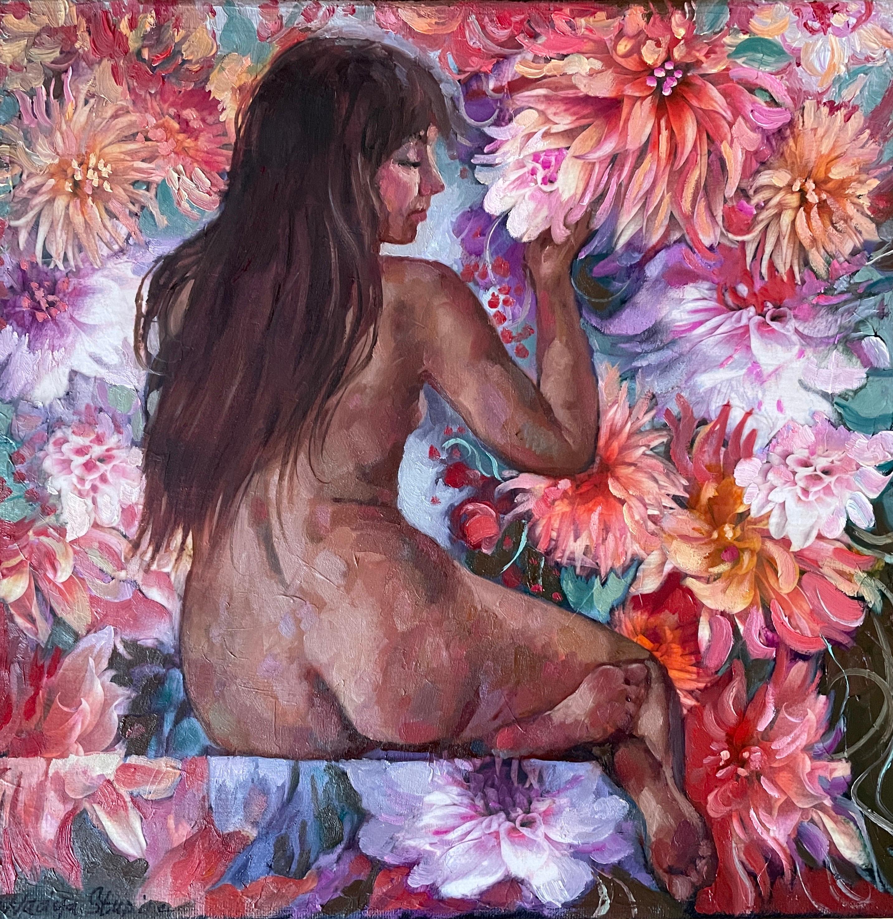 Nadezda Stupina Nude Painting - Fairy of flowers