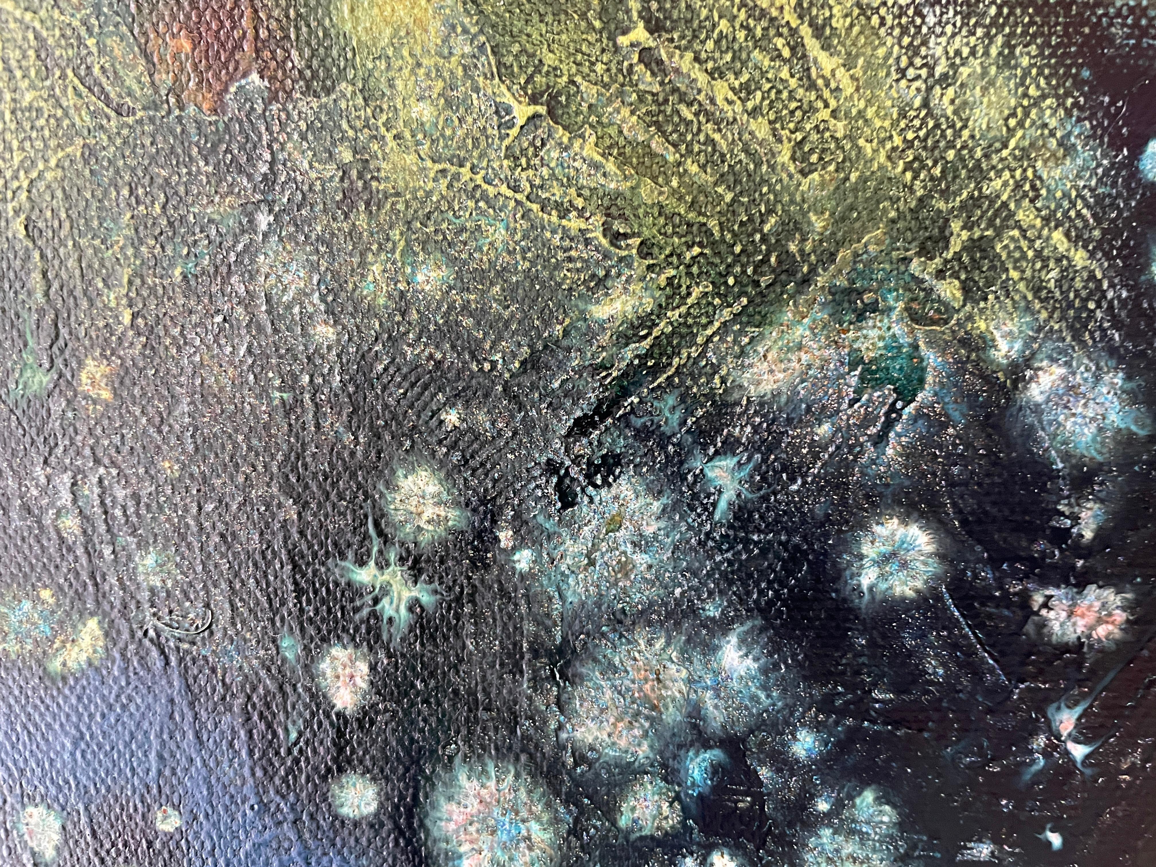 “Forest of mystical dreams “ Original semi-abstract landscape painting. Large - Painting by Nadezda Stupina