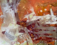 «Foxnews» Original abstract painting. Large horizontal. Warm shades. Home decor