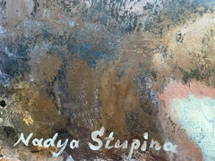 “Gold , silver  and white” Original contemporary still life. Large , horizontal