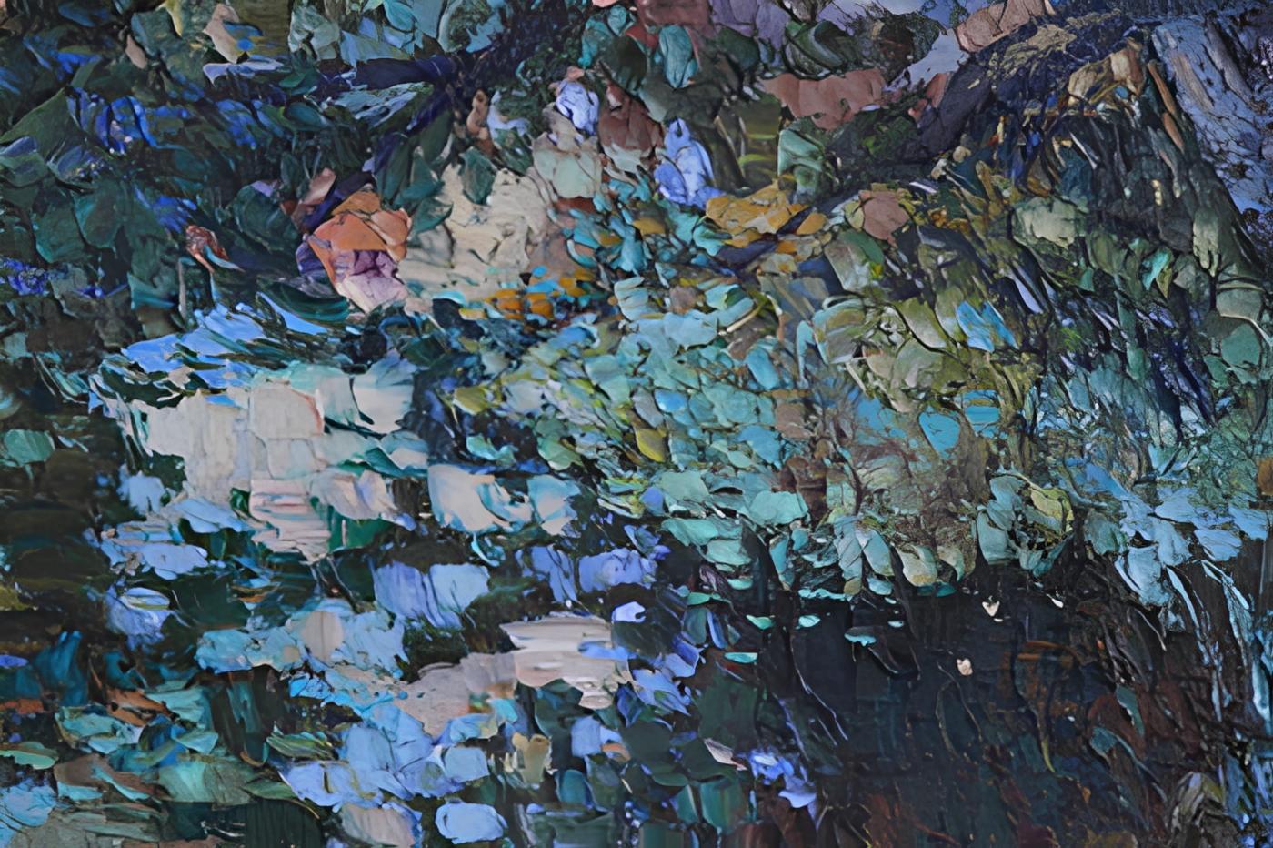 A l'ombre de  l'arbre - Post-impressionnisme Painting par Nadezda Stupina