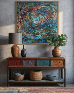 "Journey" Original large abstract painting . Square . Wall decor