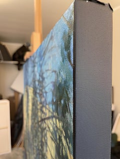 "Lace of the French Alps" Original impressionistic landscape. Large oil painting