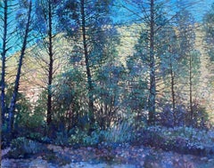 "Lace of the French Alps" Original impressionistic landscape. Large oil painting