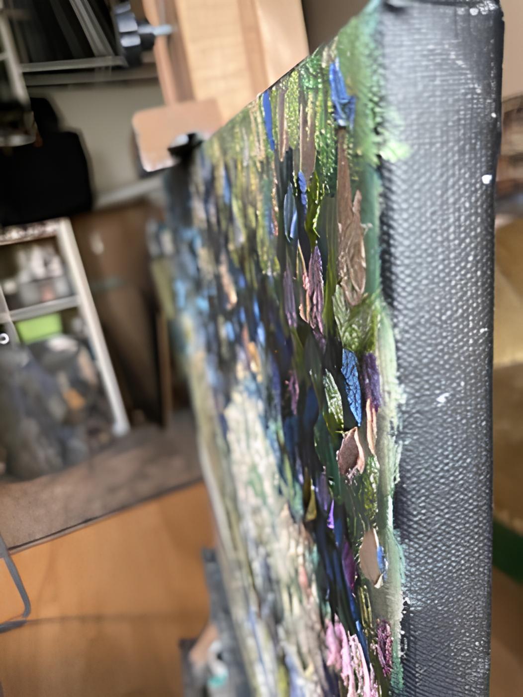 Paesaggio con lillà in fiore - Painting Postimpressionismo di Nadezda Stupina
