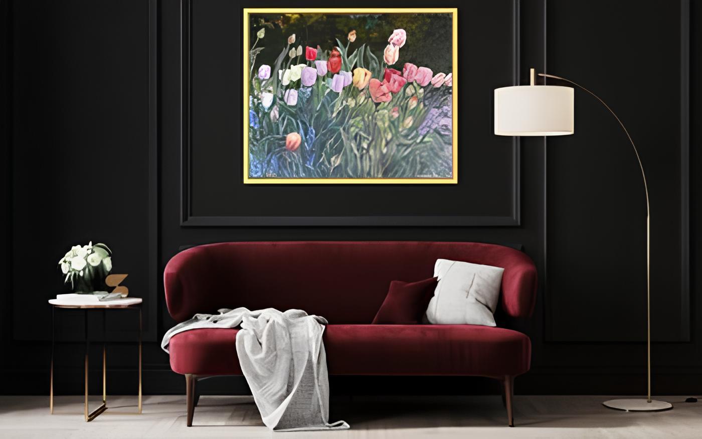 May tulips - Painting by Nadezda Stupina