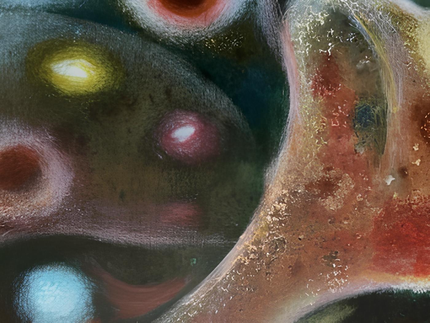 Micro&Macro. Another world. - Brown Abstract Painting by Nadezda Stupina