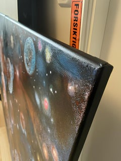 "Micro&Macro. Parade of planets." Original semi-abstract painting