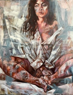 "Buenos días"  Pintura al óleo contemporánea . Figura femenina