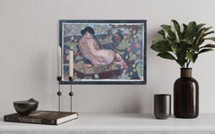 “Morris’s lover 7 “ Horizontal figurative oil painting . Nudes across mediums