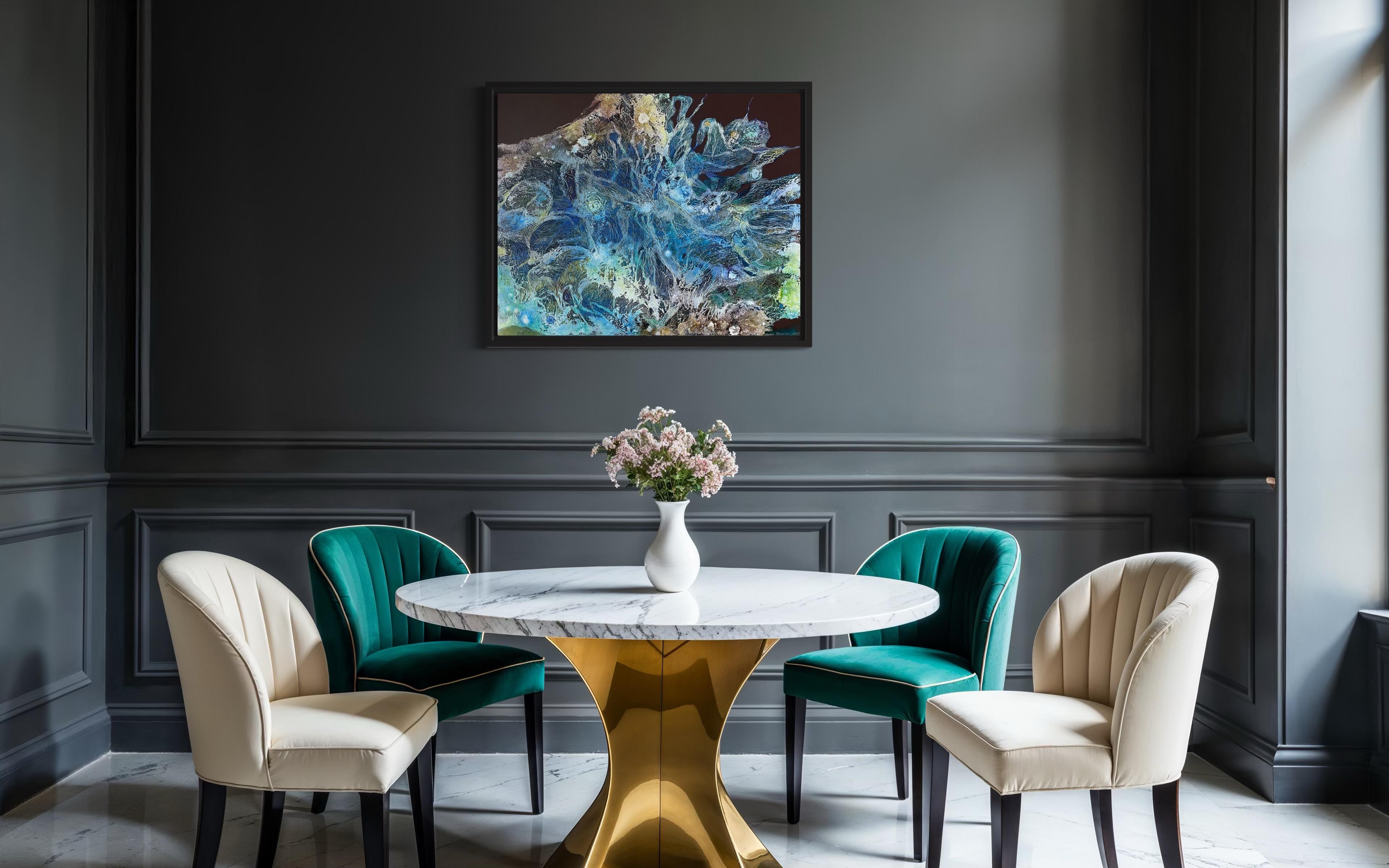 “Movement of the universe” Abstract large painting. Structure.Horizontal. For Sale 7