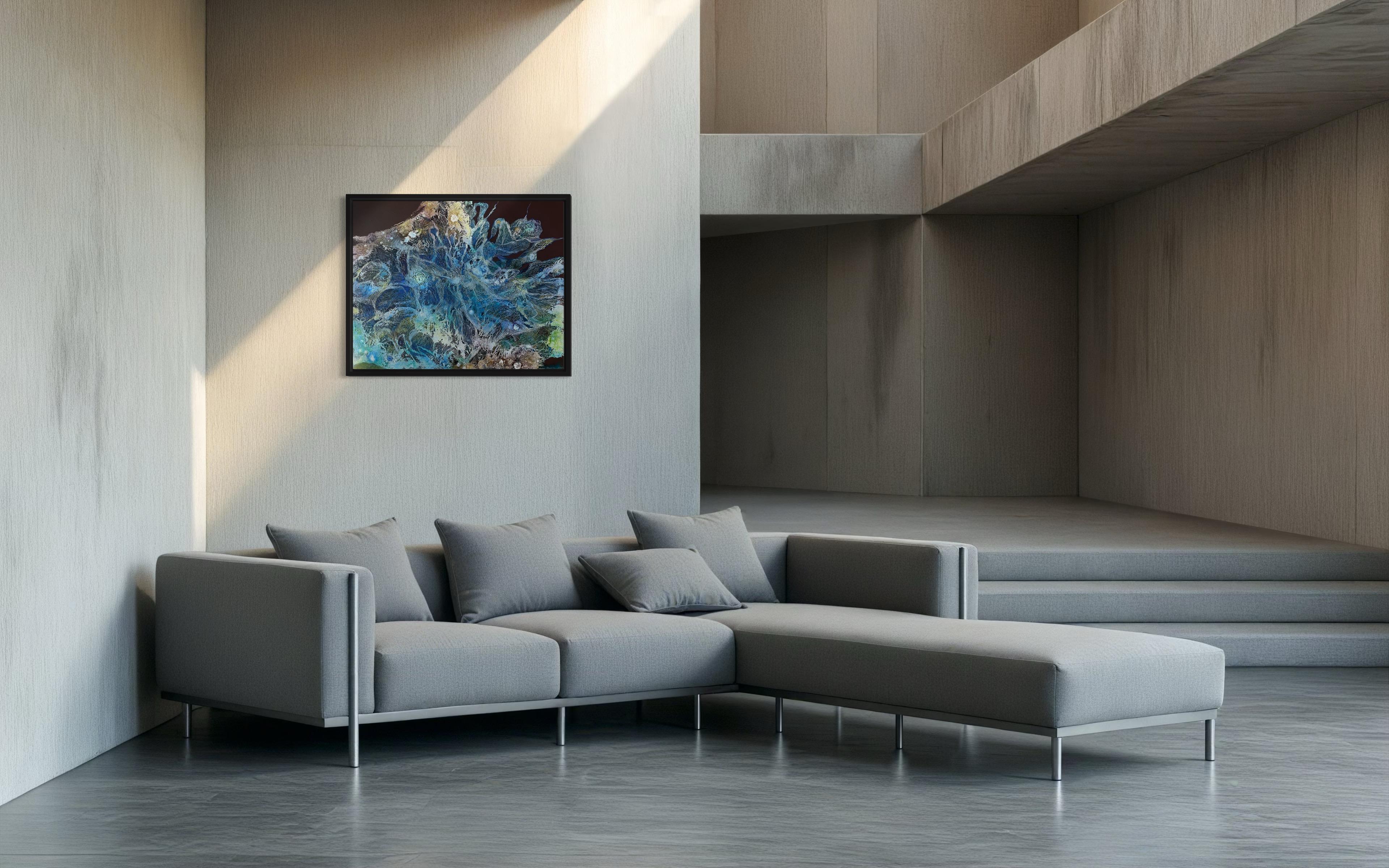 “Movement of the universe” Abstract large painting. Structure.Horizontal. For Sale 11
