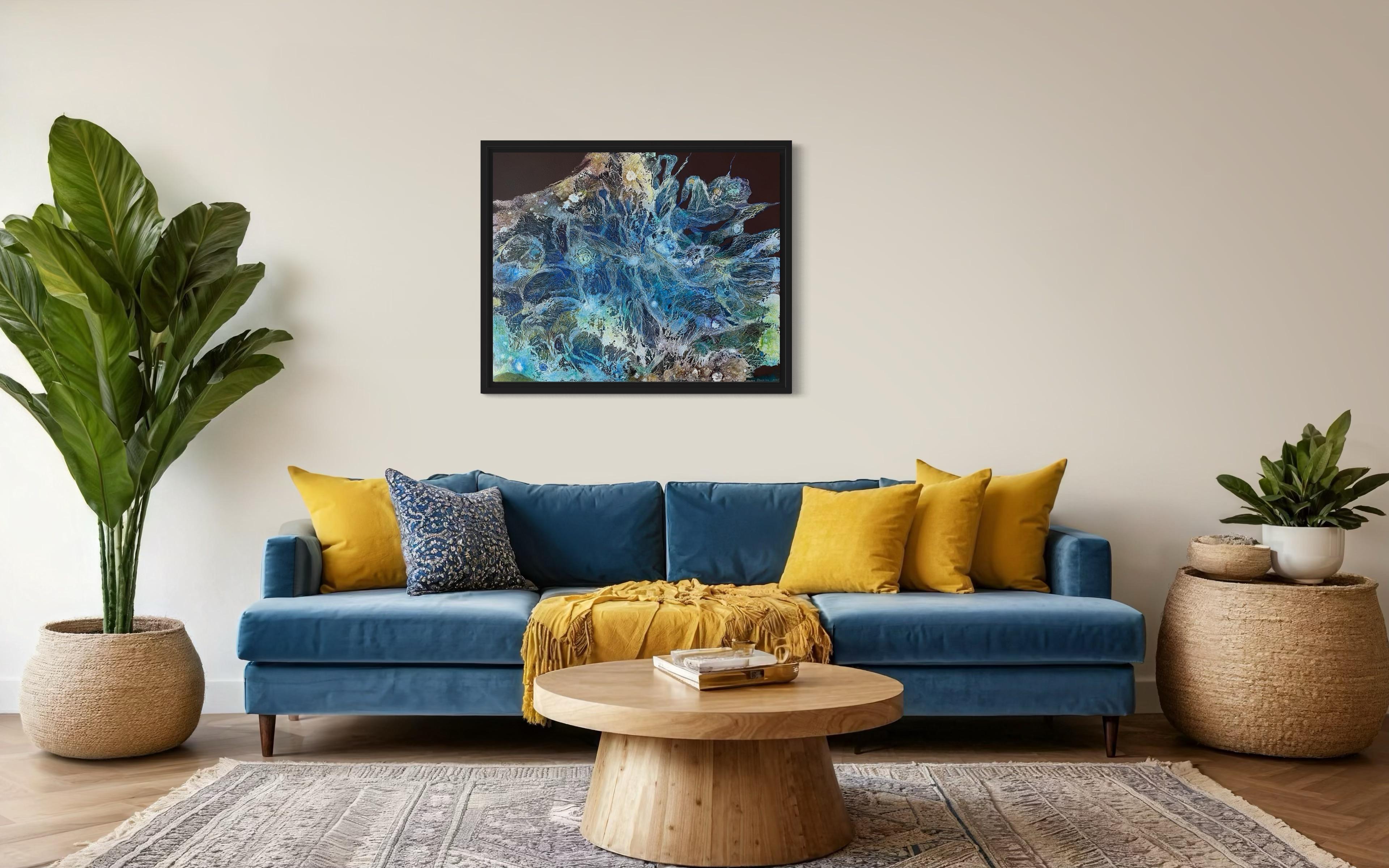 “Movement of the universe” Abstract large painting. Structure.Horizontal. For Sale 12
