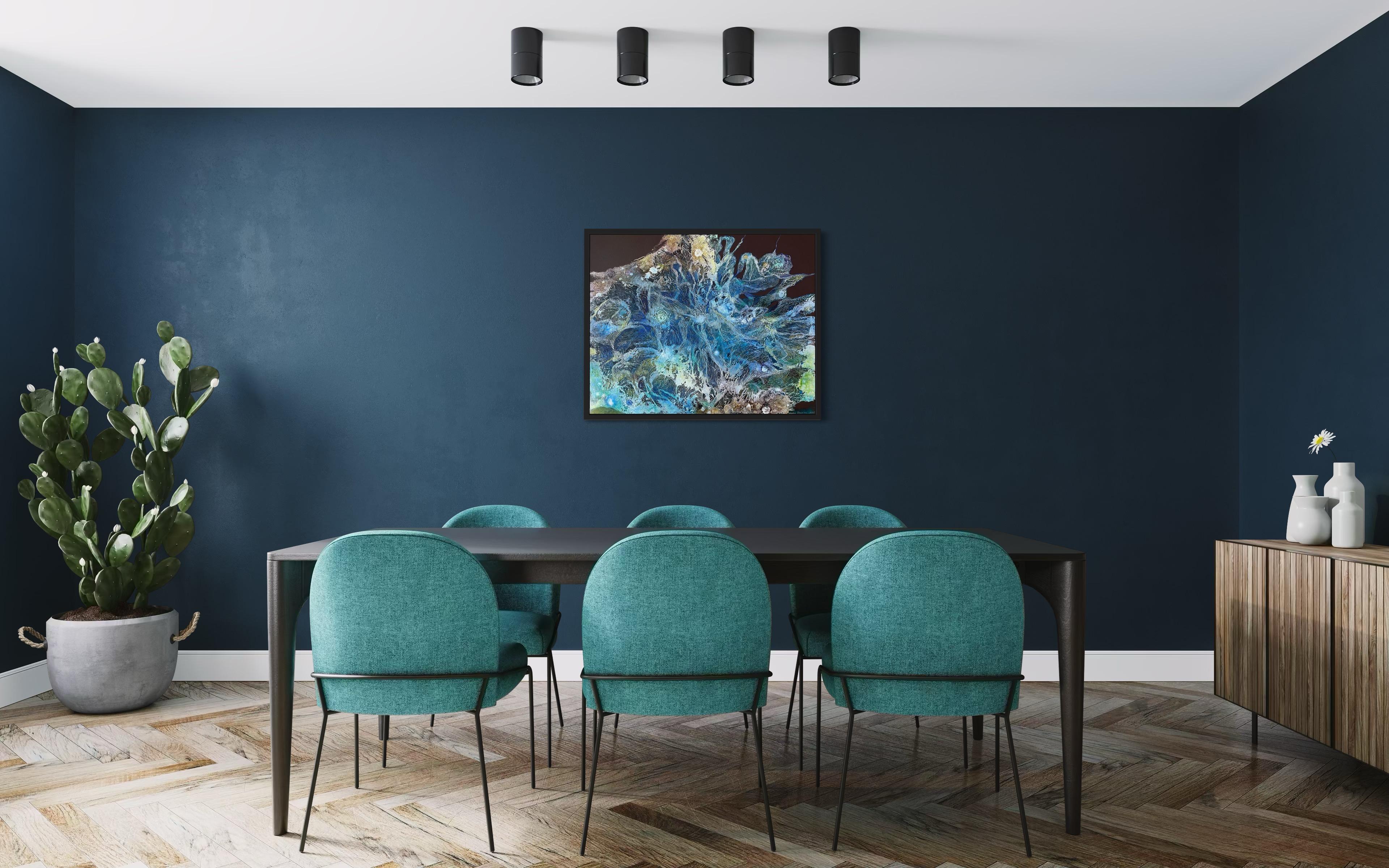 “Movement of the universe” Abstract large painting. Structure.Horizontal. For Sale 14