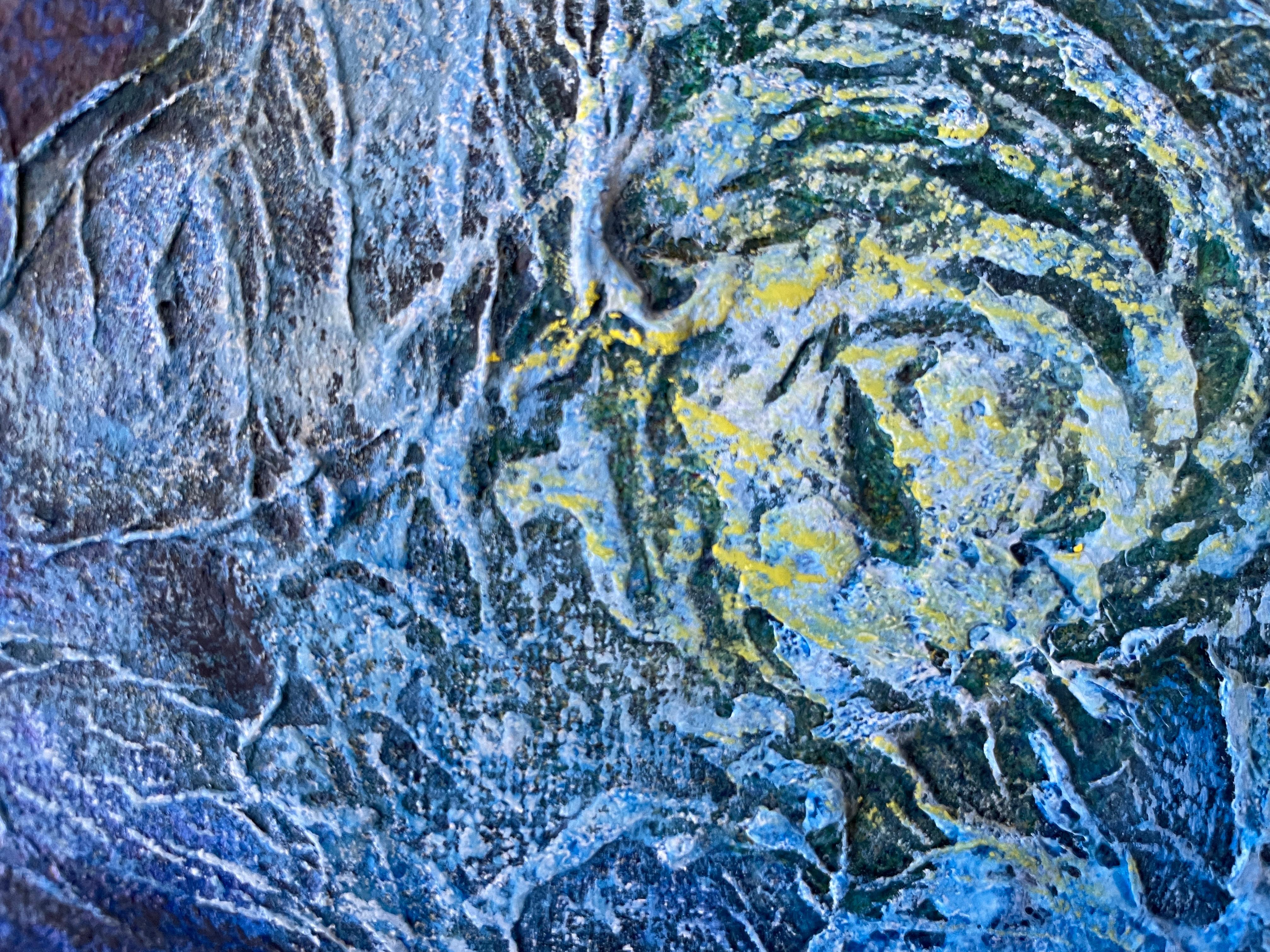 “Movement of the universe” Abstract large painting. Structure.Horizontal. For Sale 2