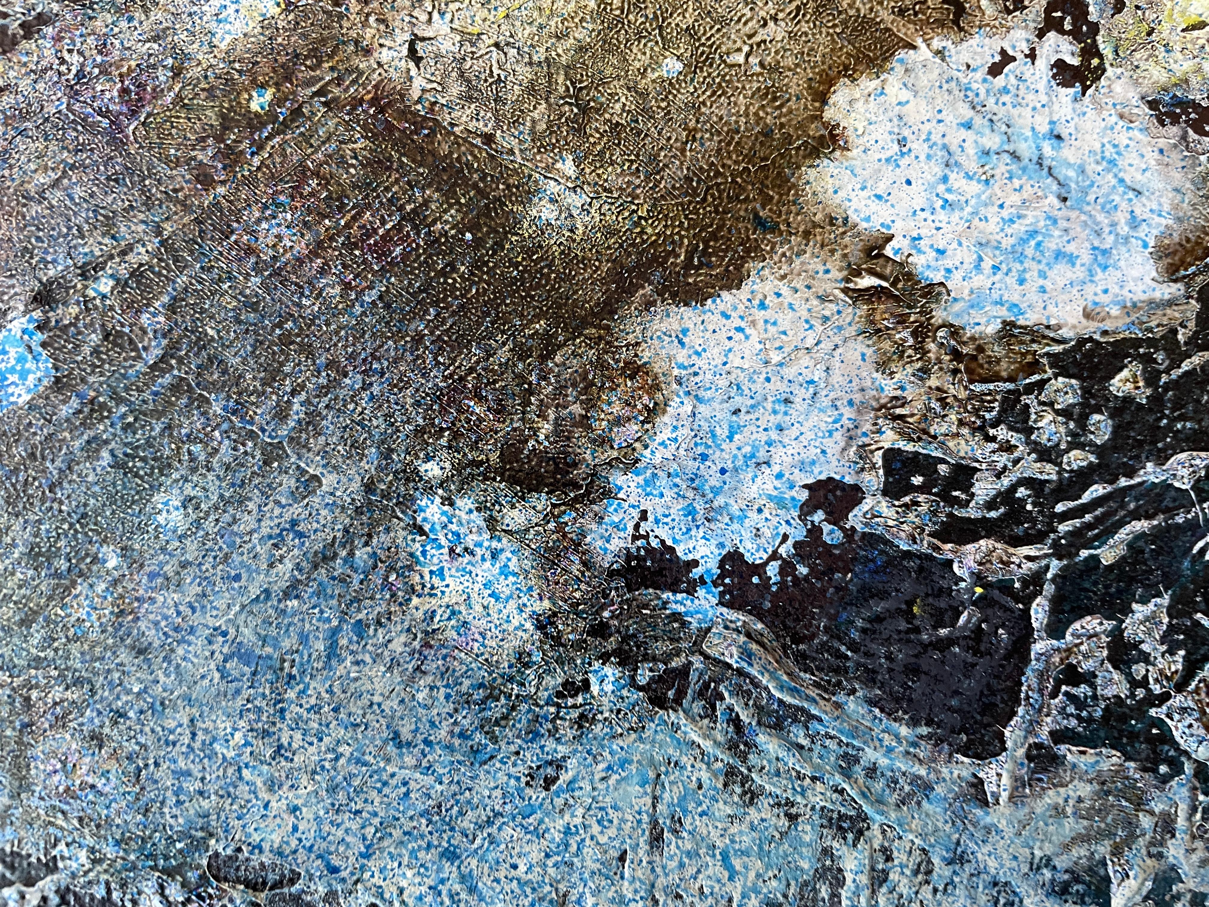 “Movement of the universe” Abstract large painting. Structure.Horizontal. For Sale 4