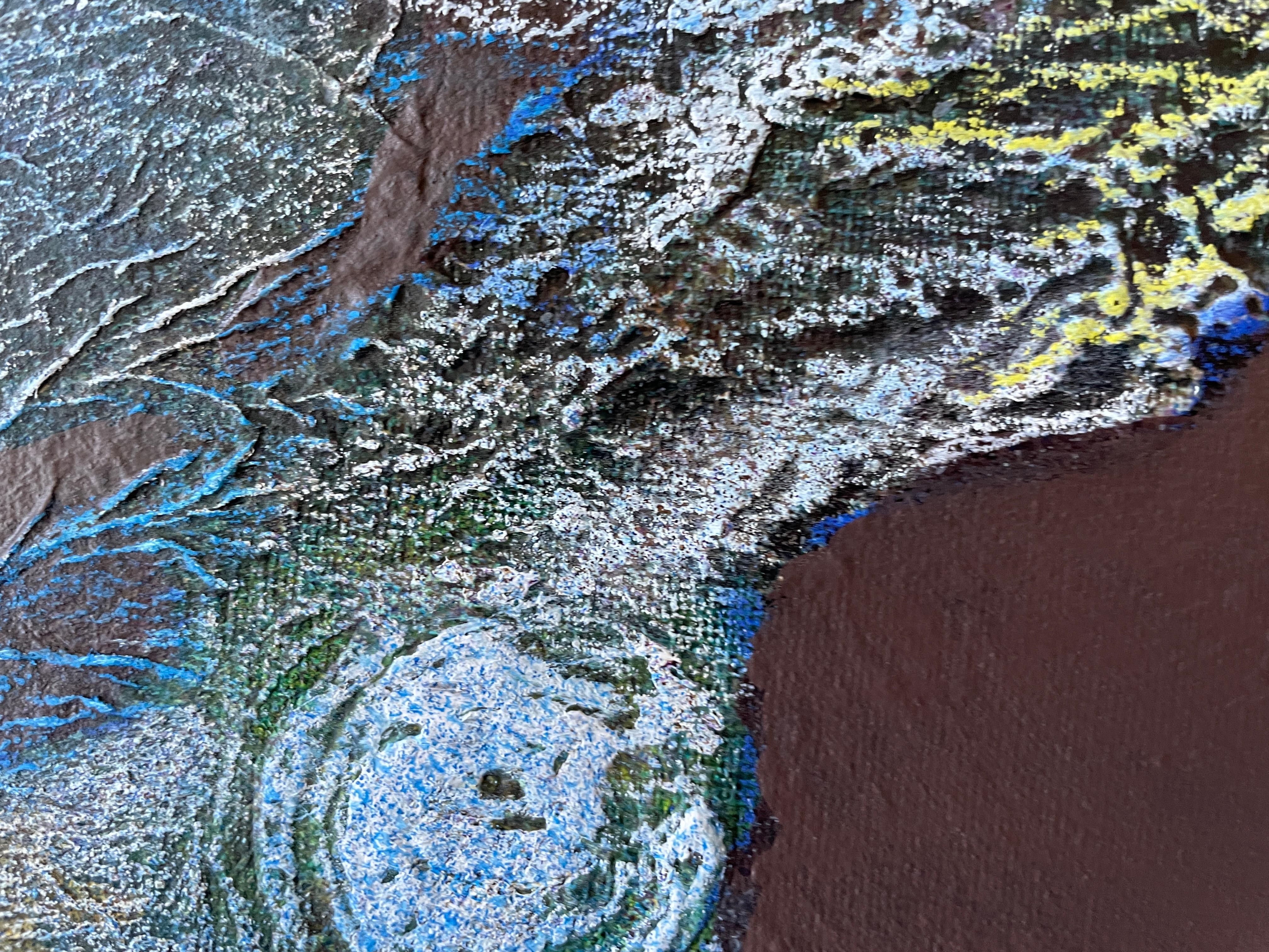 “Movement of the universe” Abstract large painting. Structure.Horizontal. For Sale 5