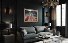 "Night movement" Original modern landscape. Large  oil painting