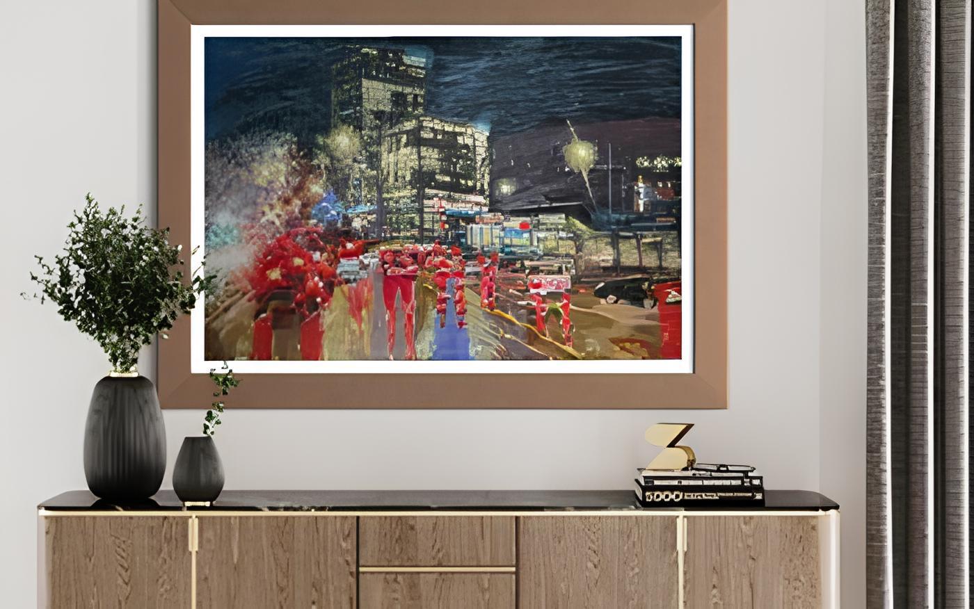 „Night movement“ Original moderne Landschaft. Groß  Ölgemälde im Angebot 1