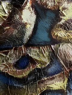"Northern legends.Awakening" Original abstract [painting . Vertical  impasto.