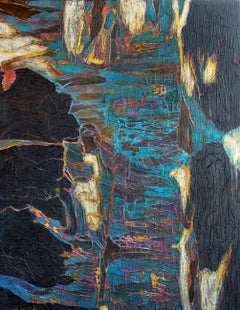 "Northern legends.River" Original abstract painting. Large , vertical.