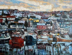 "North.Norwegian mosaic"Original  landscape in oil. Impressionism impasto