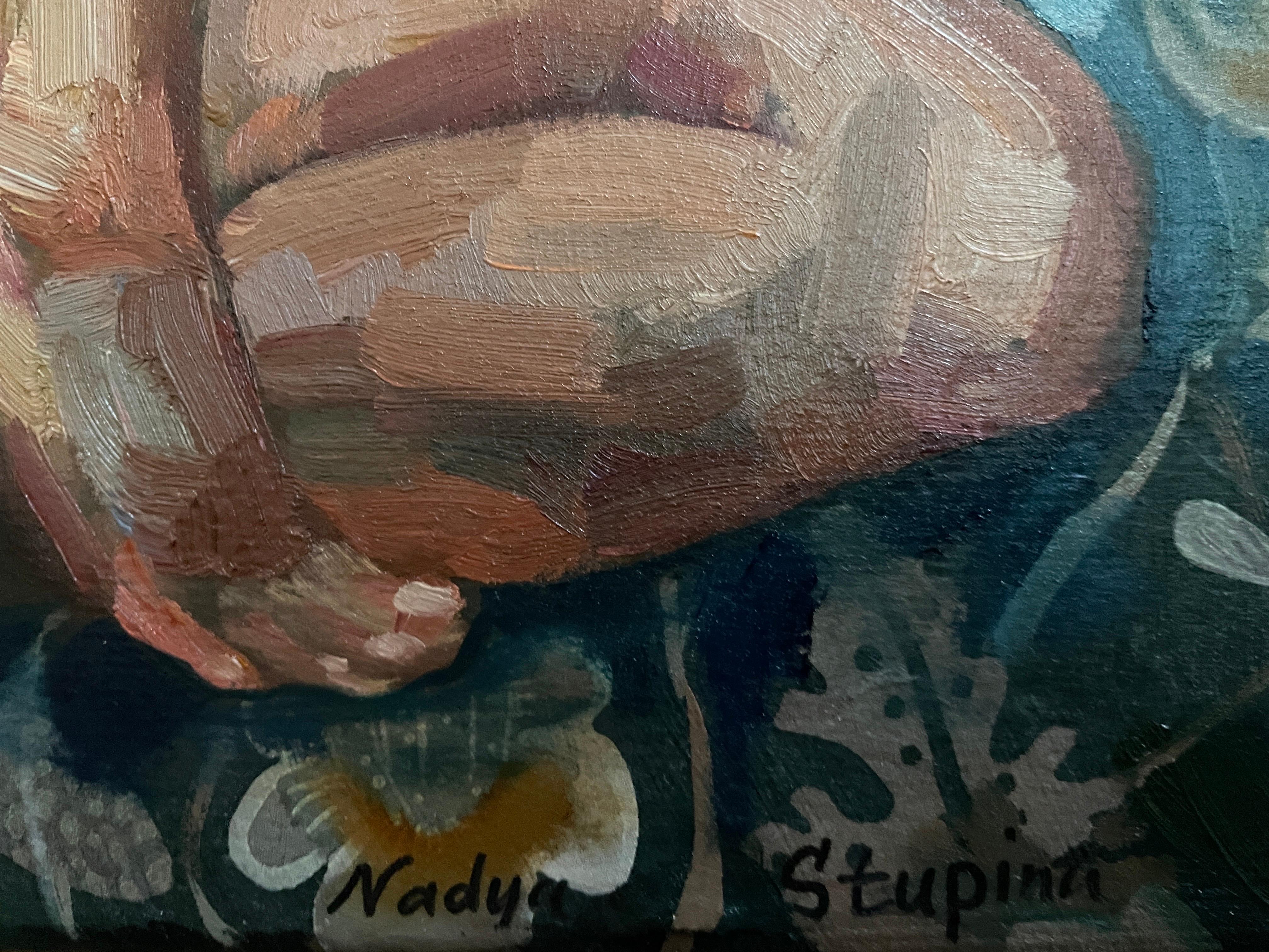 Nackte Flora – Painting von Nadezda Stupina