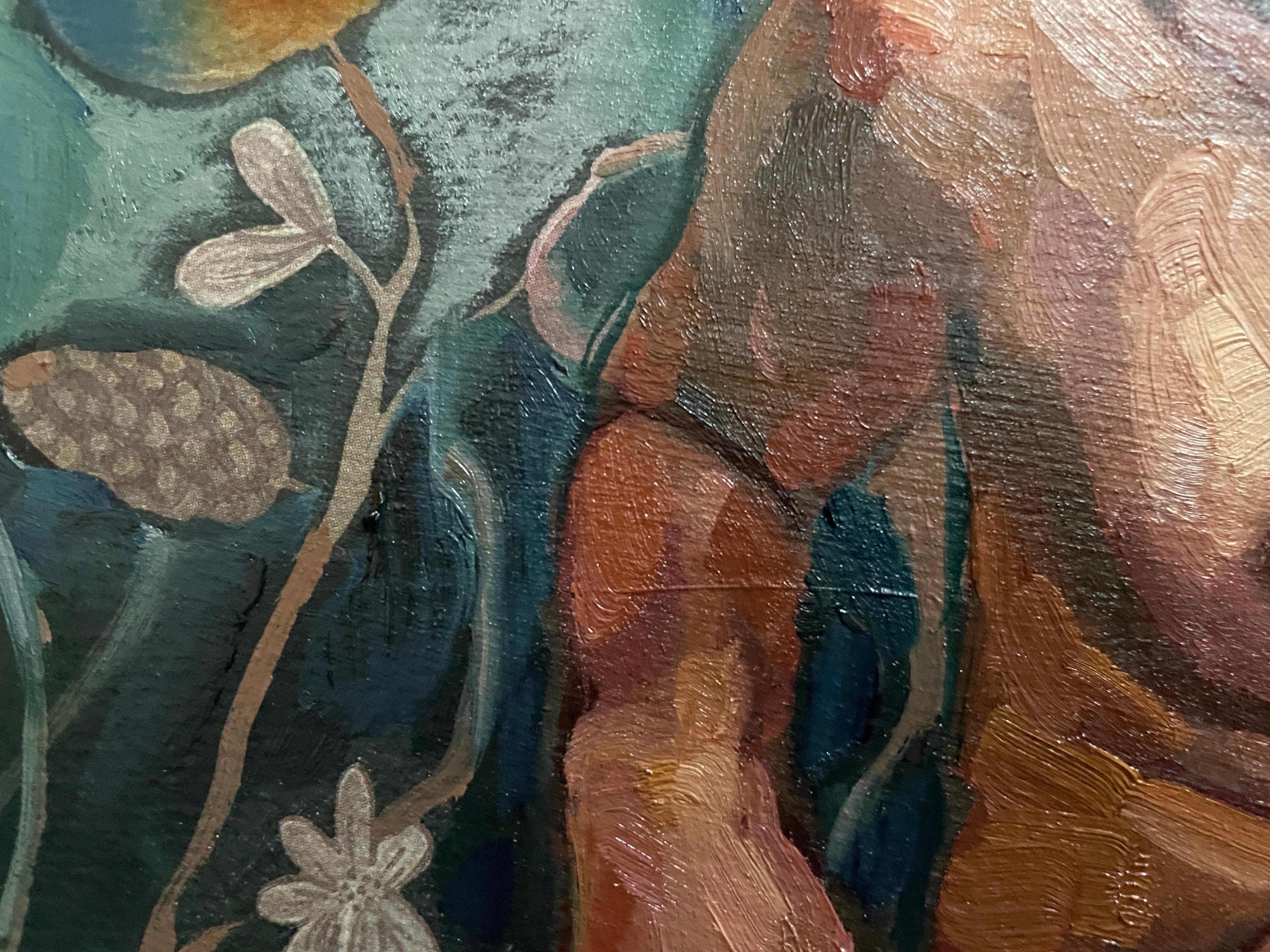 Nackte Flora (Expressionismus), Painting, von Nadezda Stupina