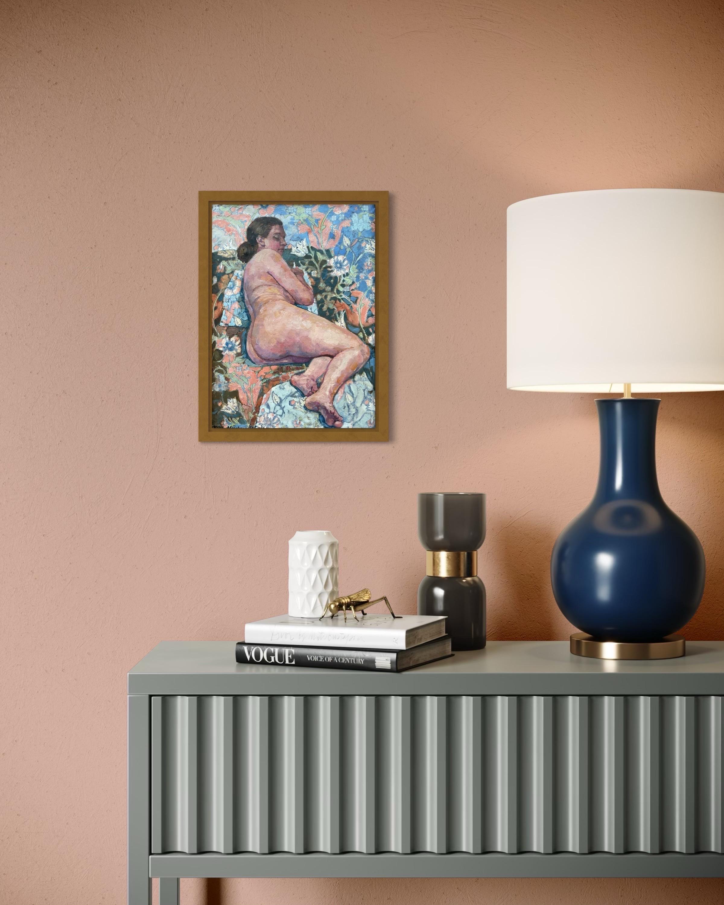 Nudo con i fiori - Painting Fauvismo di Nadezda Stupina