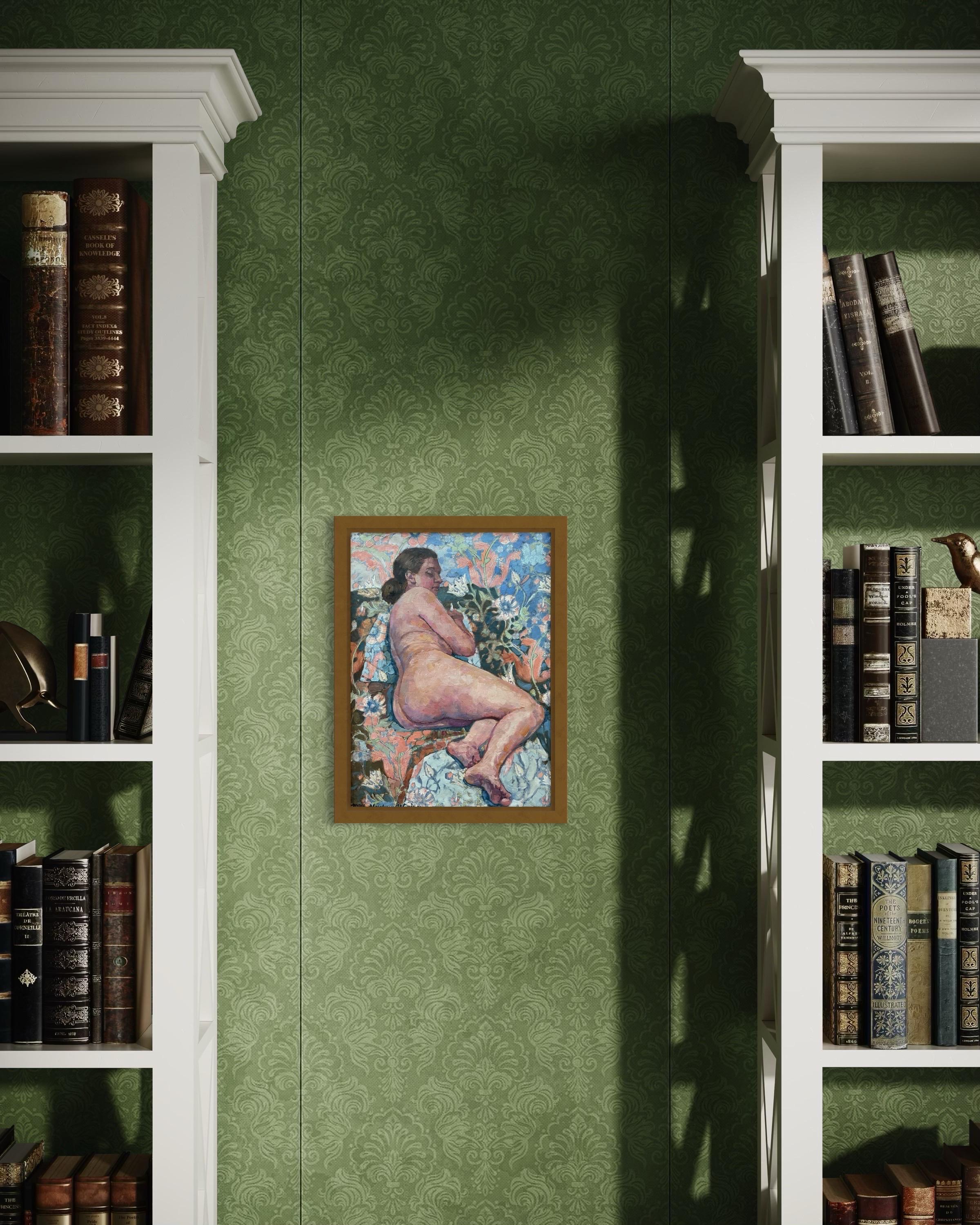 Nudo con i fiori - Nude Painting Marrone di Nadezda Stupina