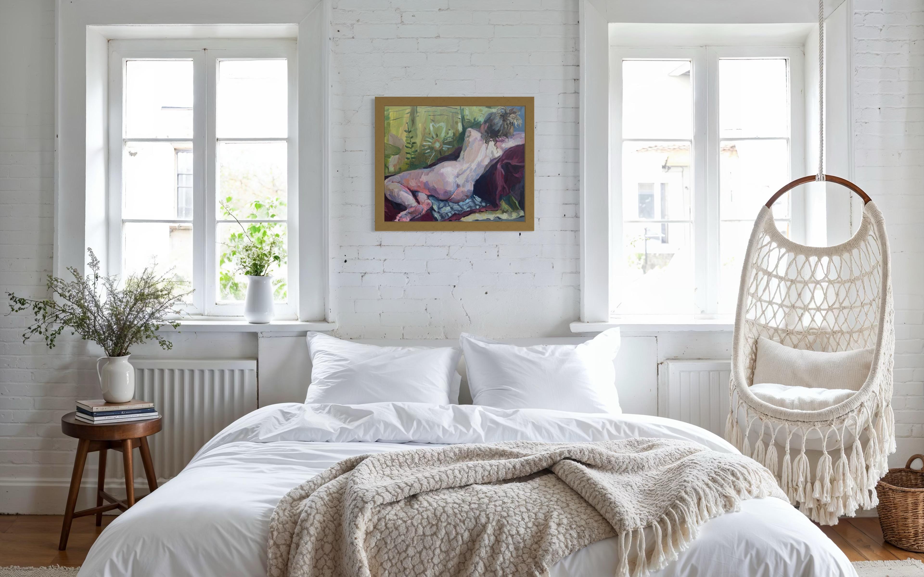 « Modèle nu » Étude figurative impressionniste. Huile sur toile en vente 6