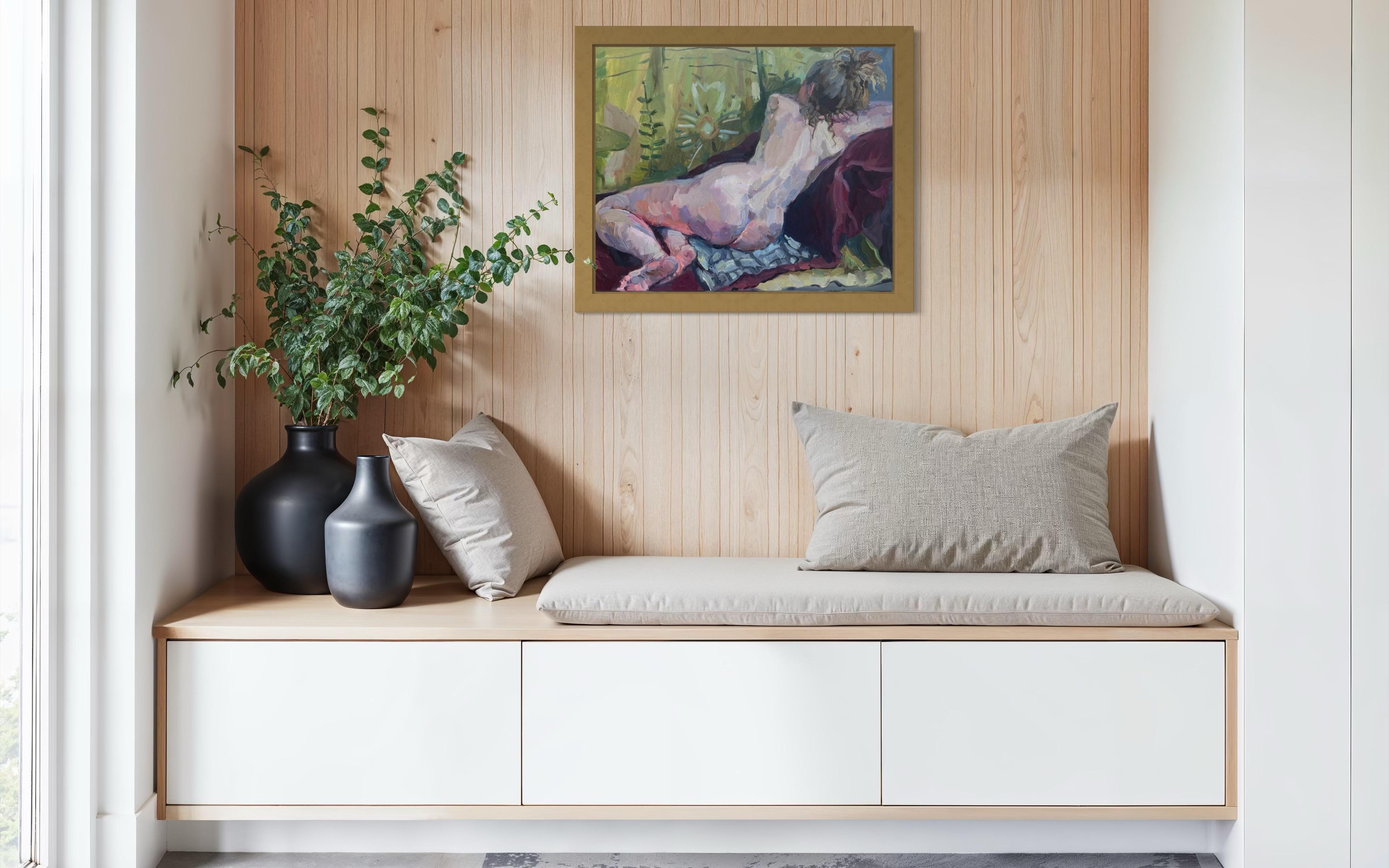 « Modèle nu » Étude figurative impressionniste. Huile sur toile en vente 7