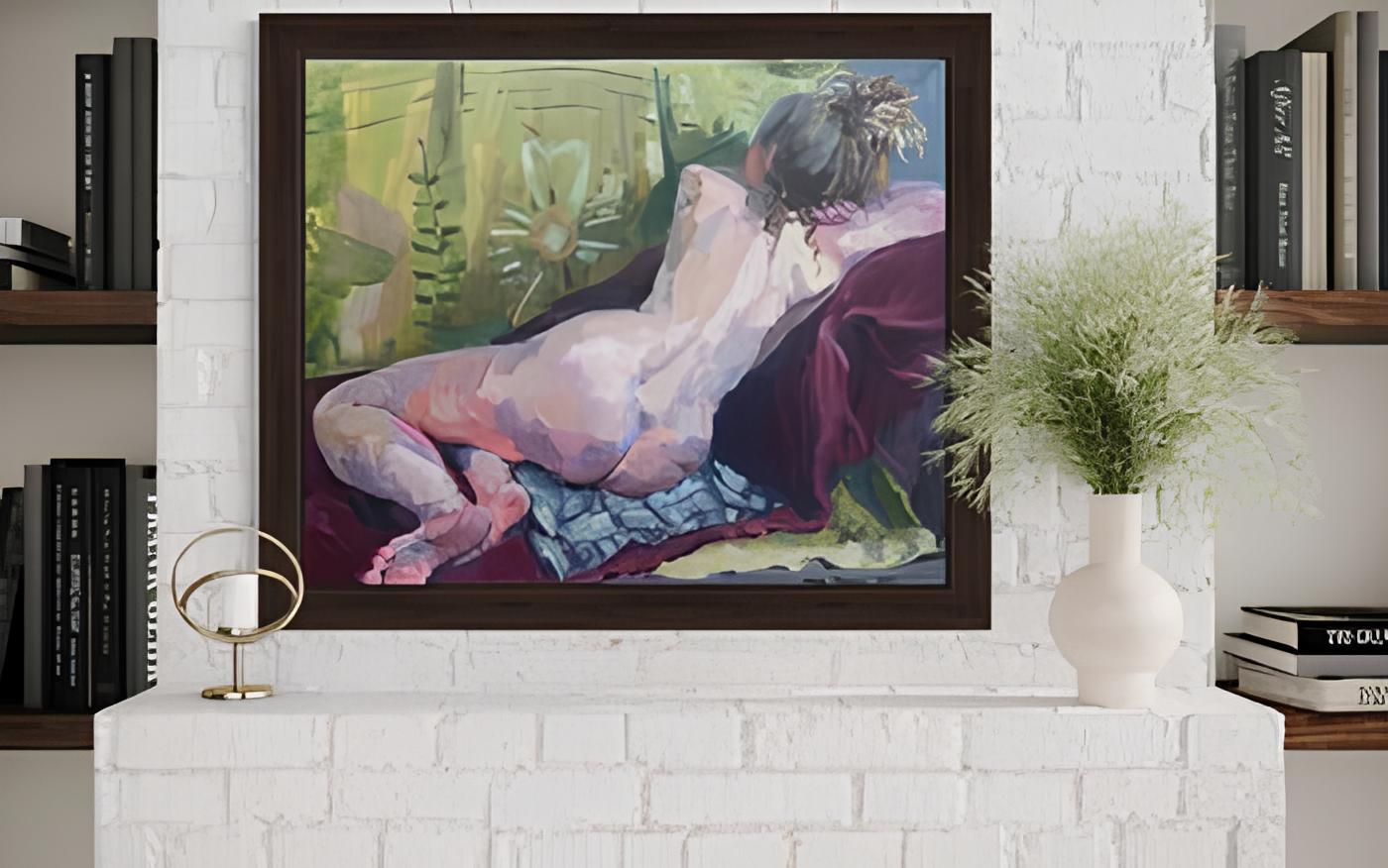 « Modèle nu » Étude figurative impressionniste. Huile sur toile - Painting de Nadezda Stupina
