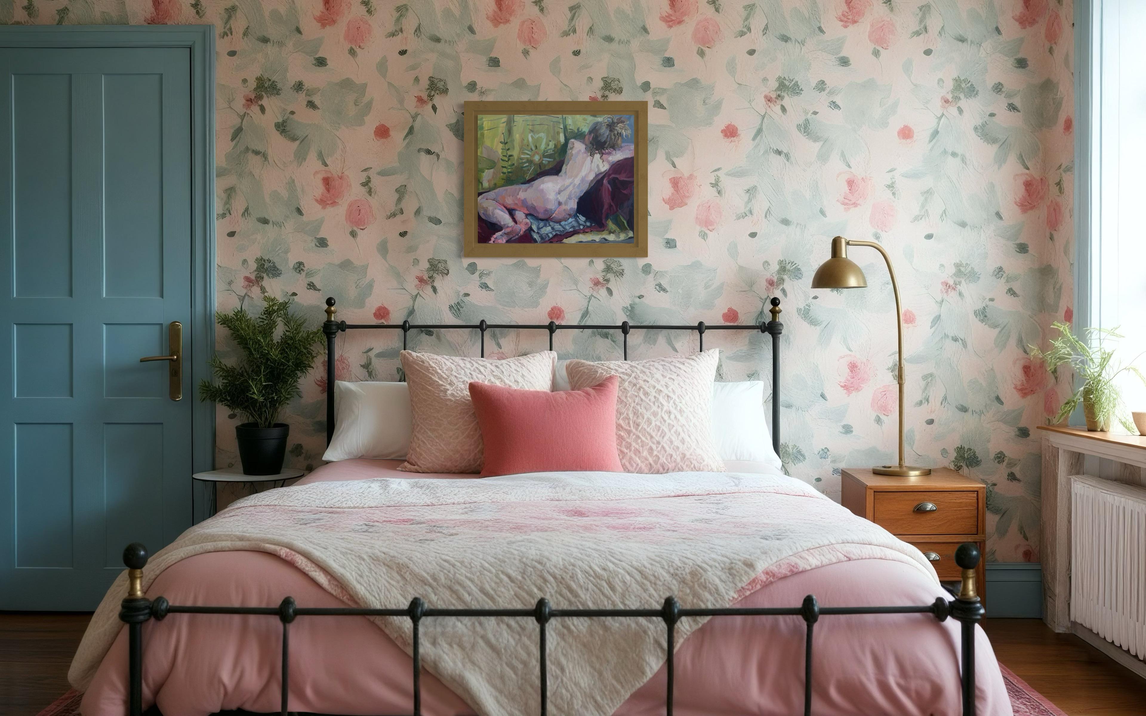 « Modèle nu » Étude figurative impressionniste. Huile sur toile en vente 4