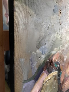 "Modelo desnuda" Pintura figurativa original . Óleo sobre lienzo