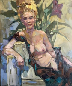 "Modella nuda" Quadro figurativo originale. Olio su tela
