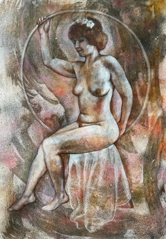 “Nude. Vintage 1” Original figurative painting.Nudes across mediums