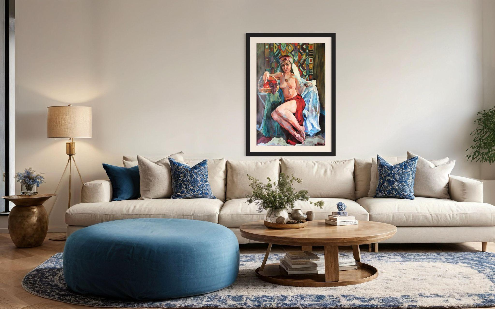 Nudo.Scheherazade. - Nude Painting Grigio di Nadezda Stupina