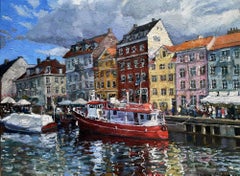 Used Nyhavn.Red ship .