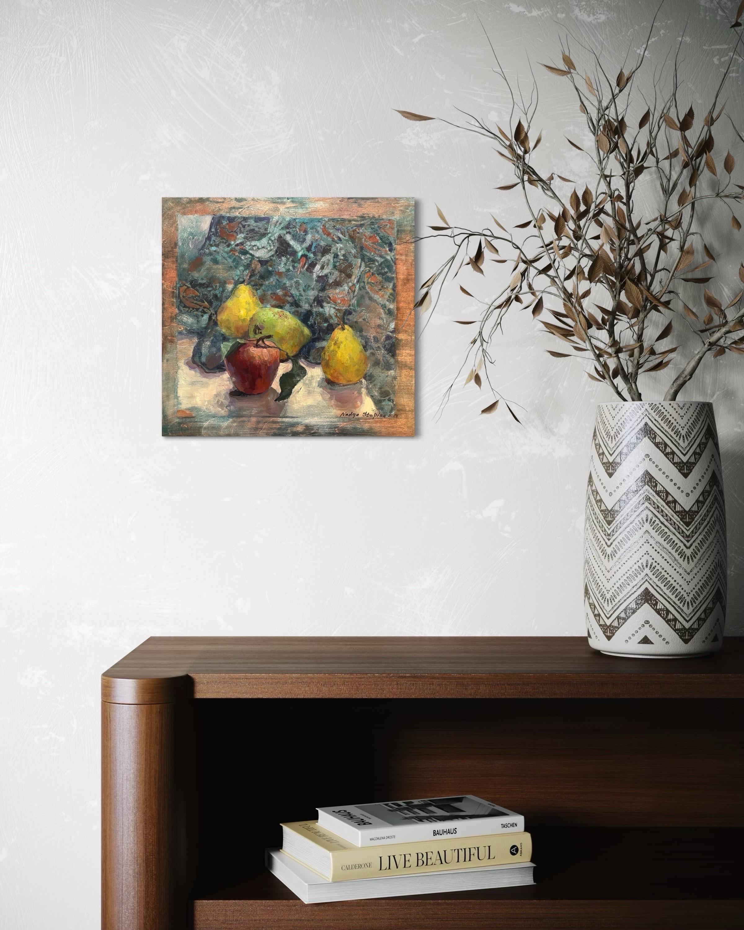 Peras y manzana - Painting Posimpresionista de Nadezda Stupina