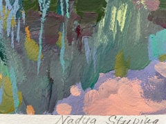 "Caminos rosas de Eckerö" Pintura original de landsсape. Decoración del hogar