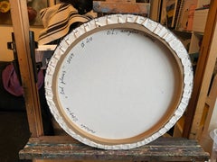 «Red plums» Original still life painting. Round , small size, home decor.