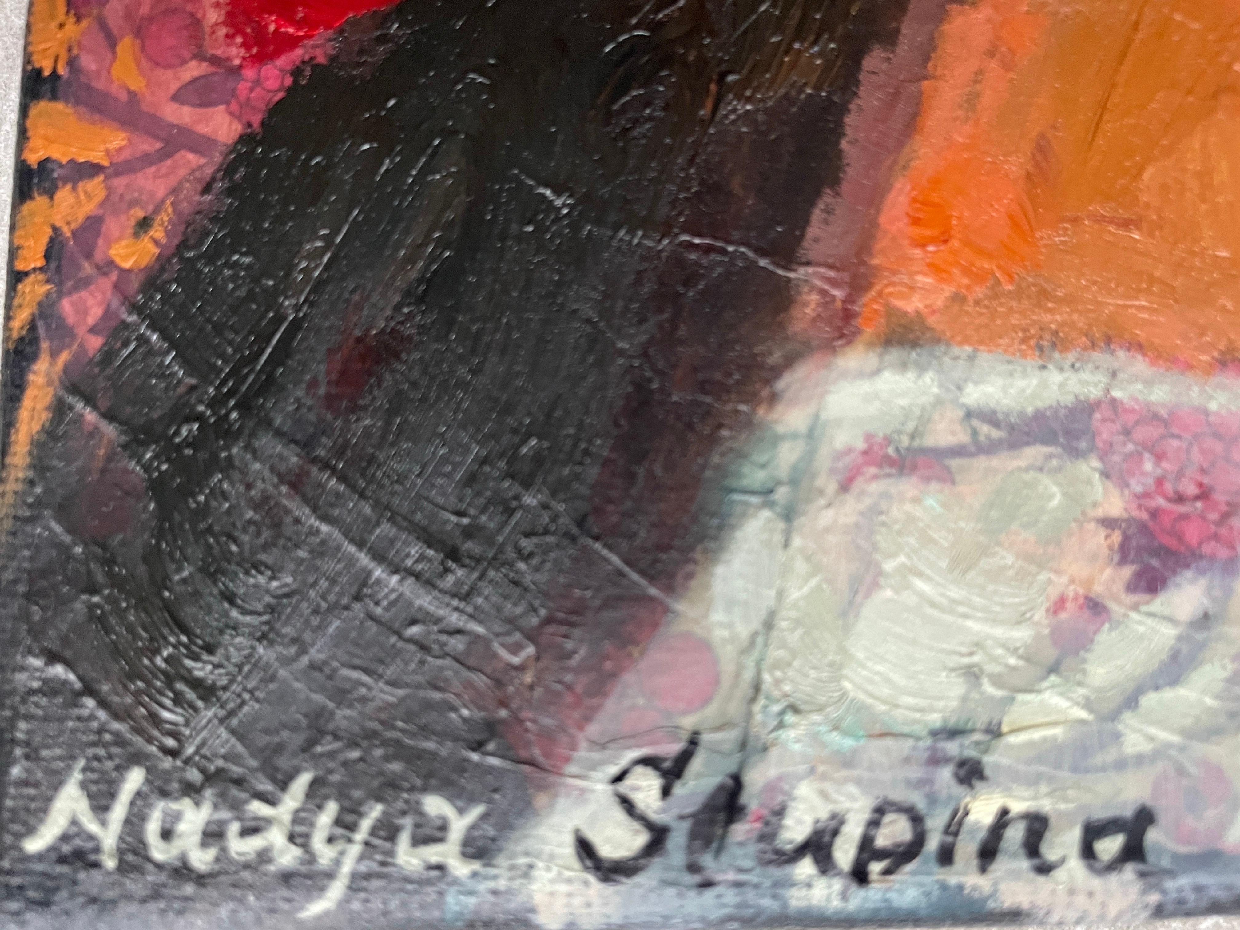 Nastro rosso - Painting di Nadezda Stupina