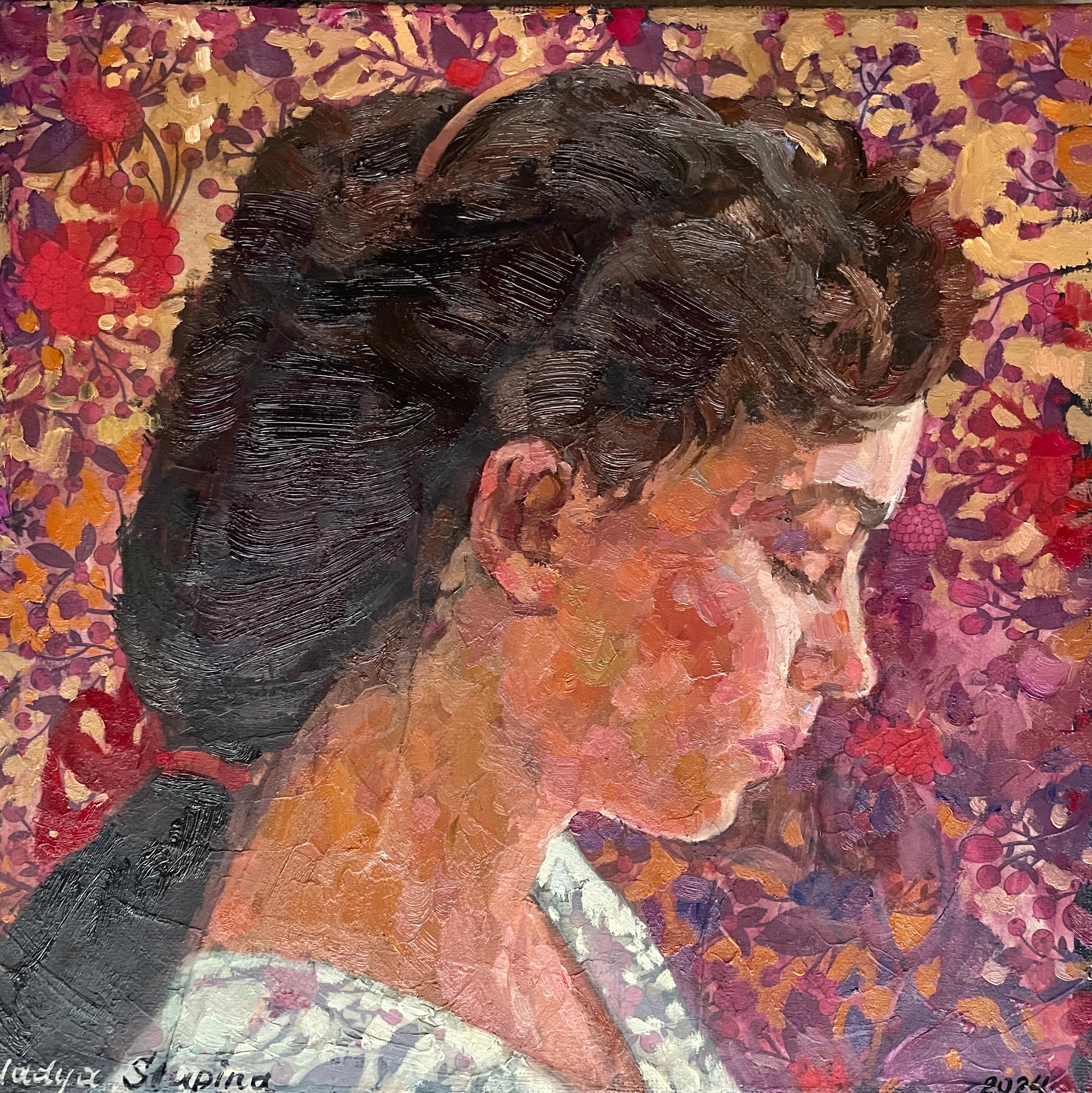 Portrait Painting di Nadezda Stupina - Nastro rosso