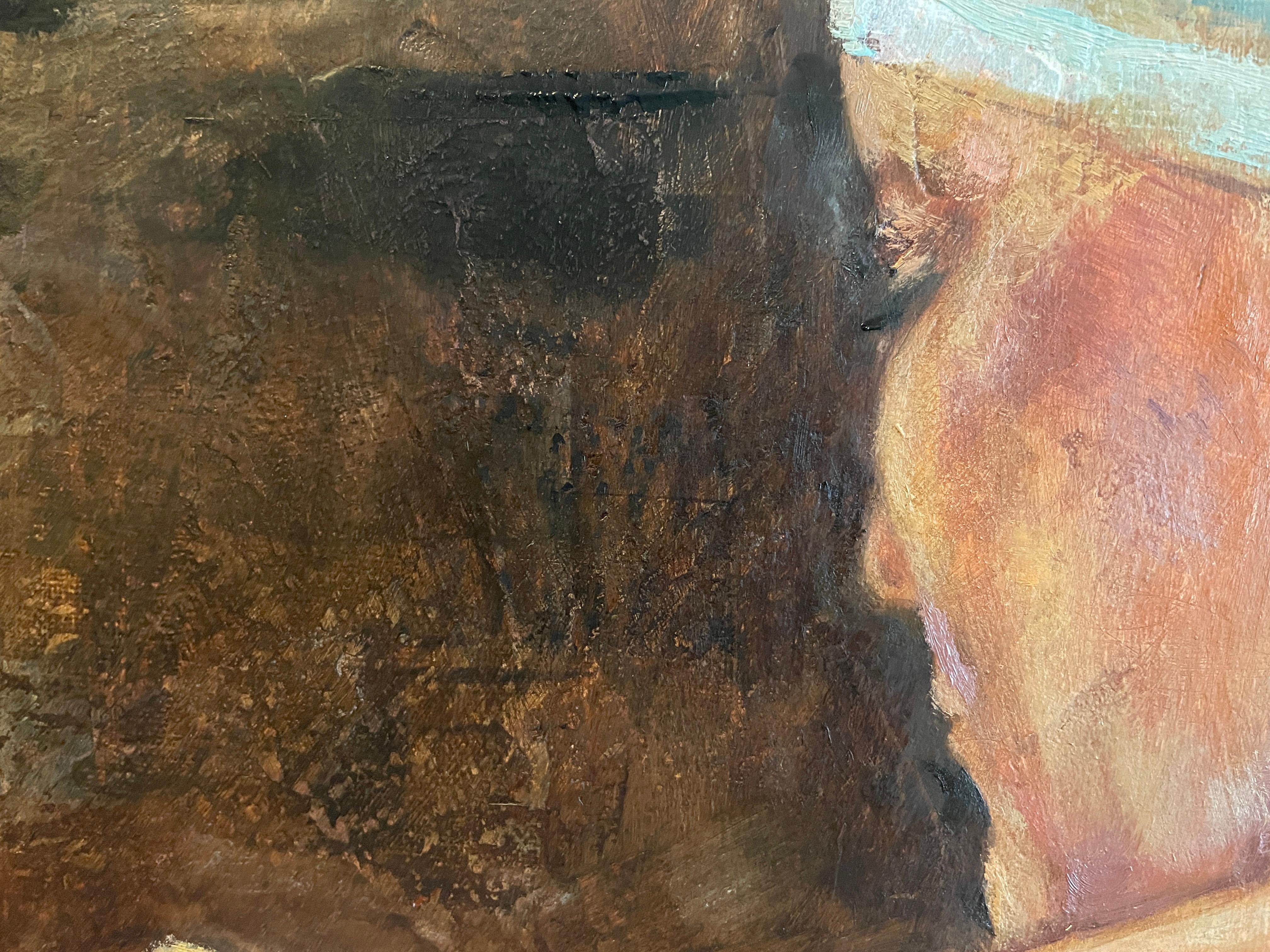 « Modèle Renaissance » Grande peinture à l'huile verticale. Réalisme et figuration en vente 7