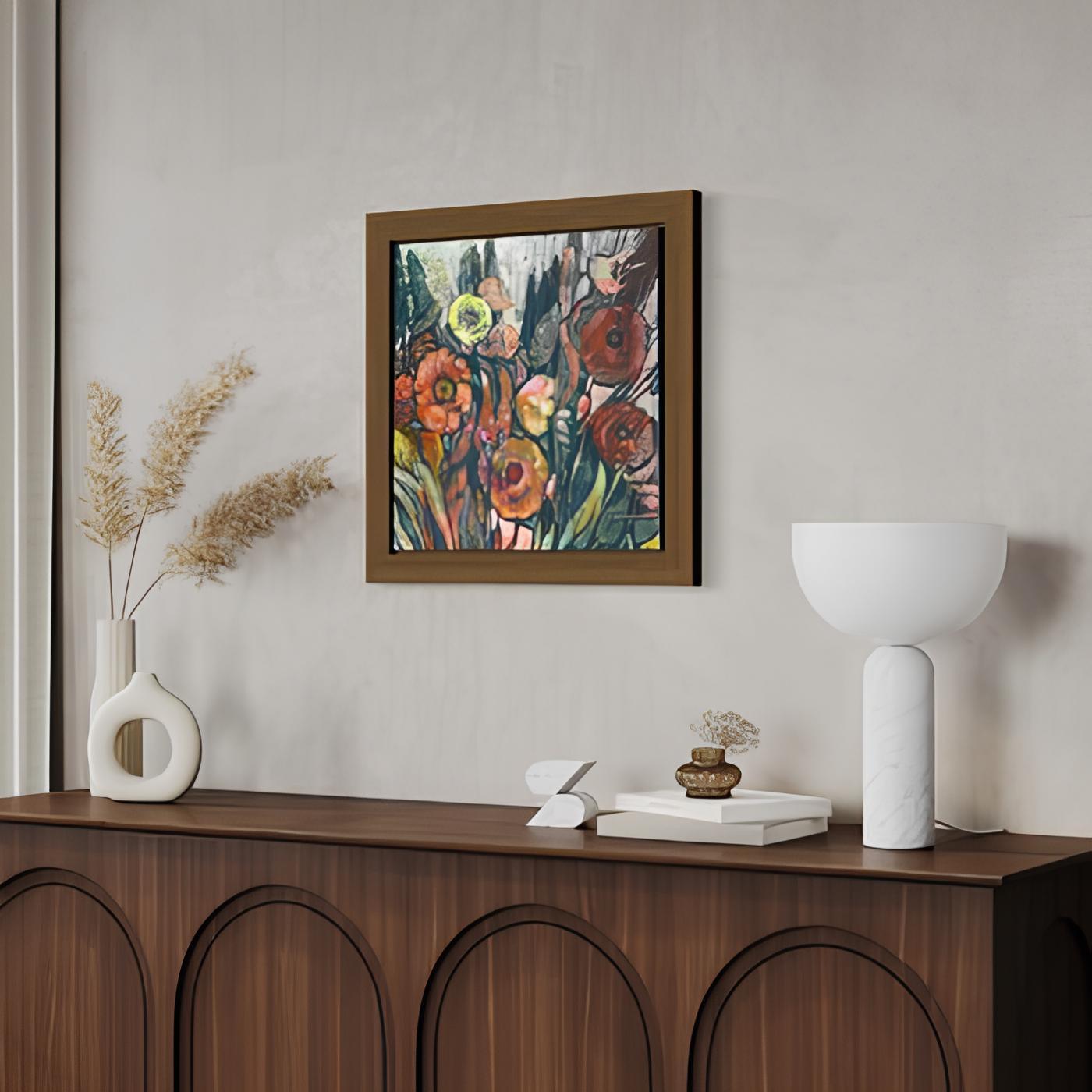 In questa vibrante creazione a pastello a olio, ho catturato l'essenza gioiosa della natura, la sua resilienza e il fiorire della vita. Ogni tratto celebra la semplicità e la bellezza del mondo naturale, ritratto in uno stile ingenuo che ci ricorda