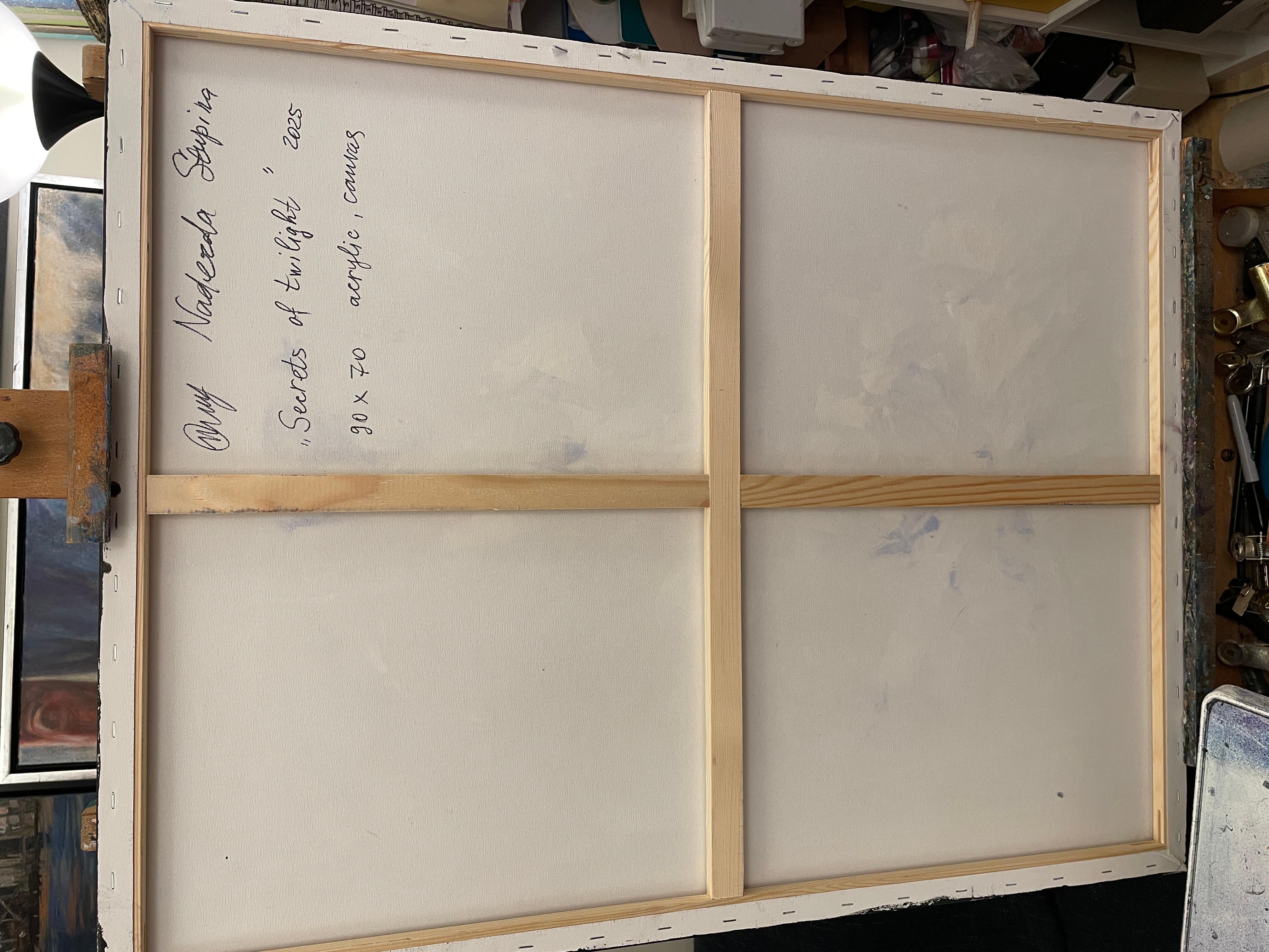 “Secrets of twilight “ Original semi -abstract painting. Vertical home decor For Sale 5