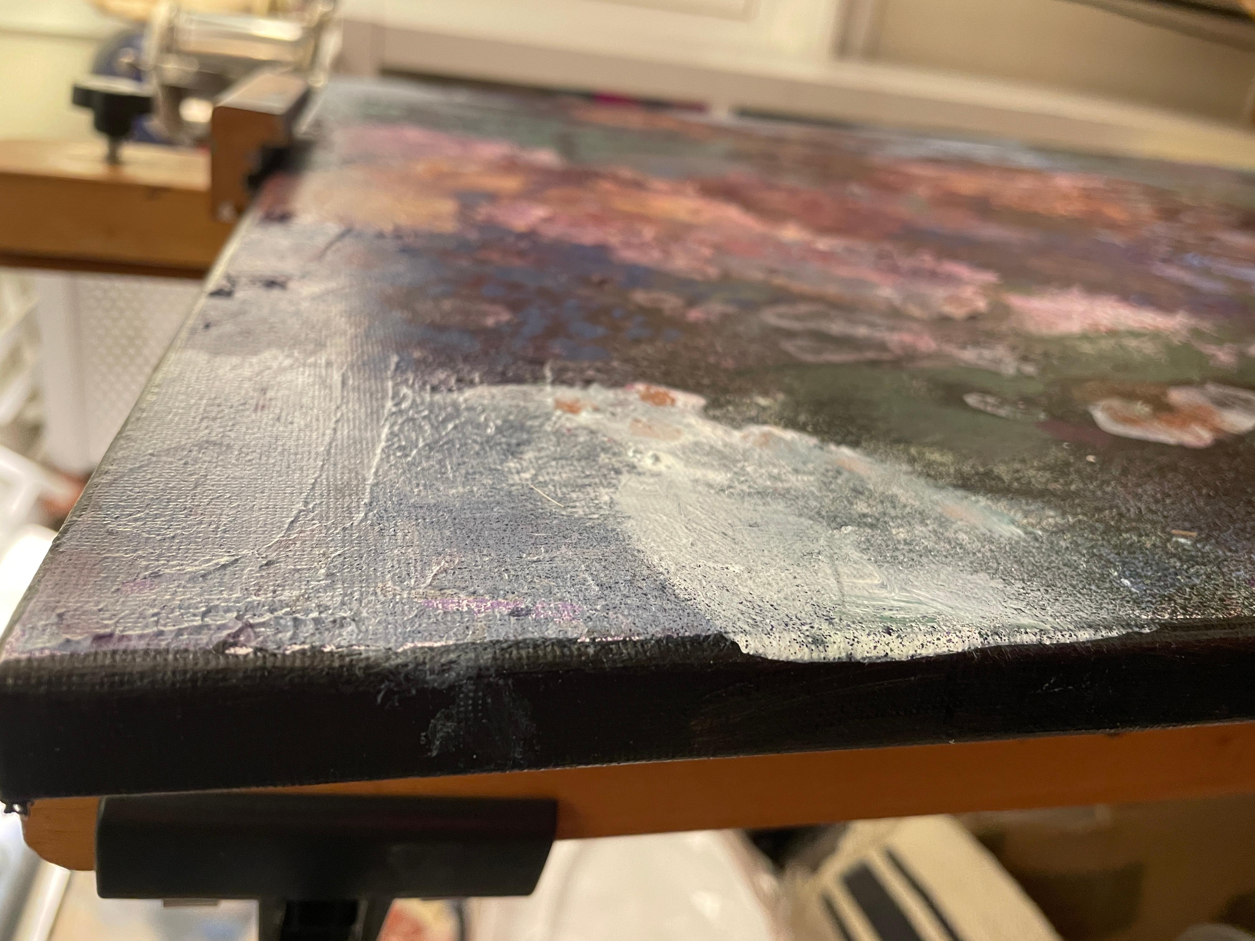 “Secrets of twilight “ Original semi -abstract painting. Vertical home decor For Sale 7