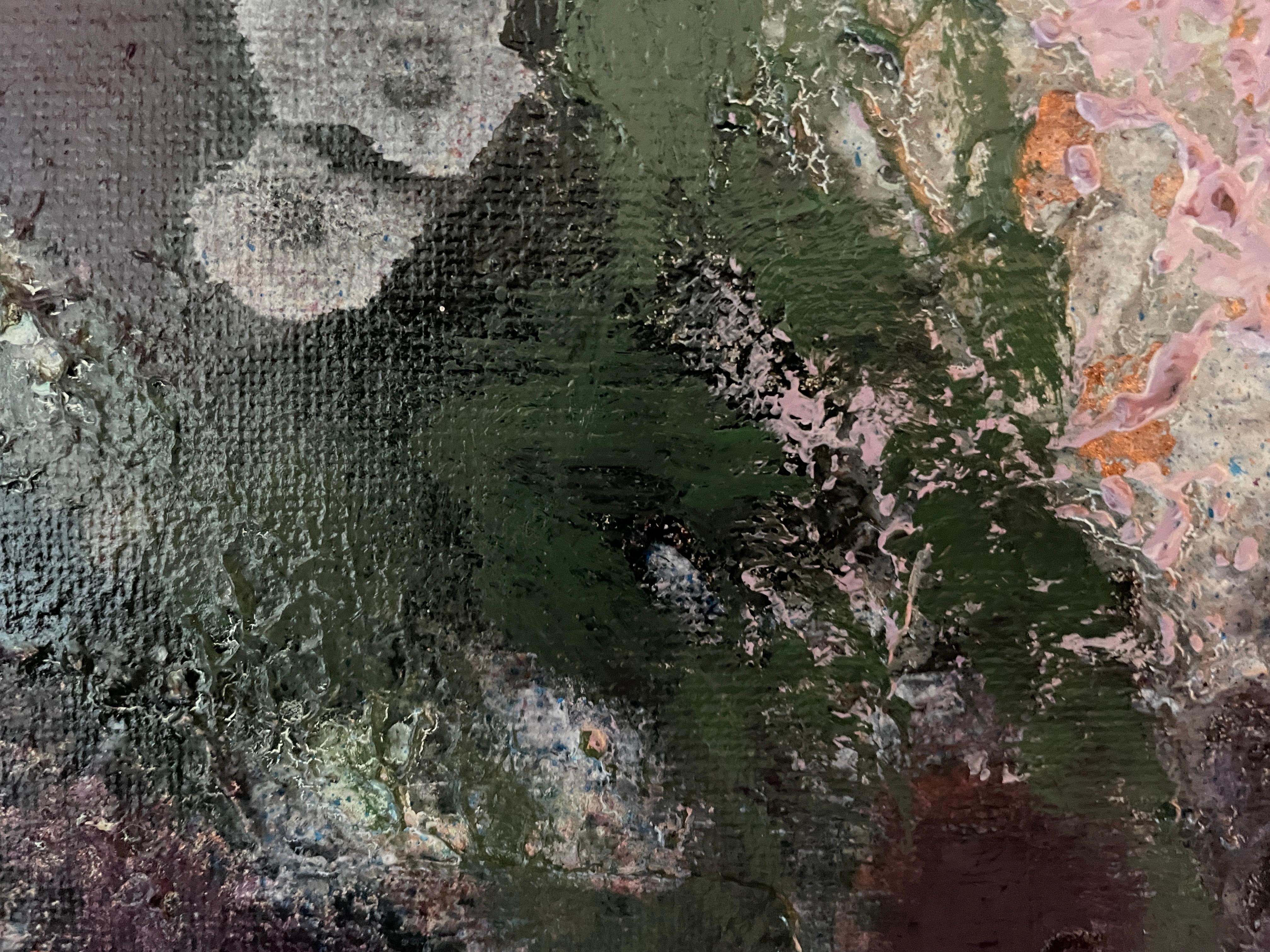 “Secrets of twilight “ Original semi -abstract painting. Vertical home decor For Sale 2