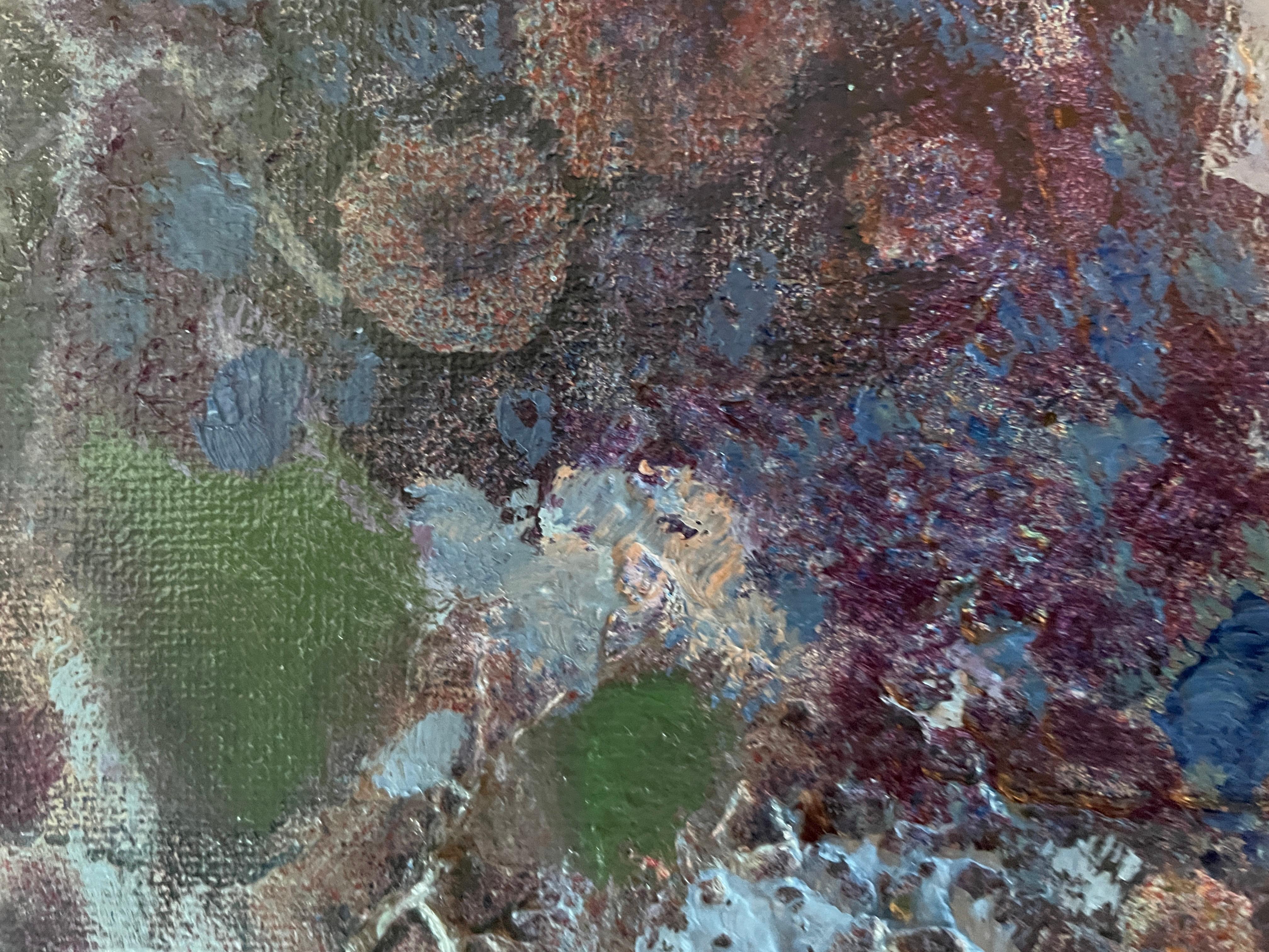 “Secrets of twilight “ Original semi -abstract painting. Vertical home decor For Sale 3